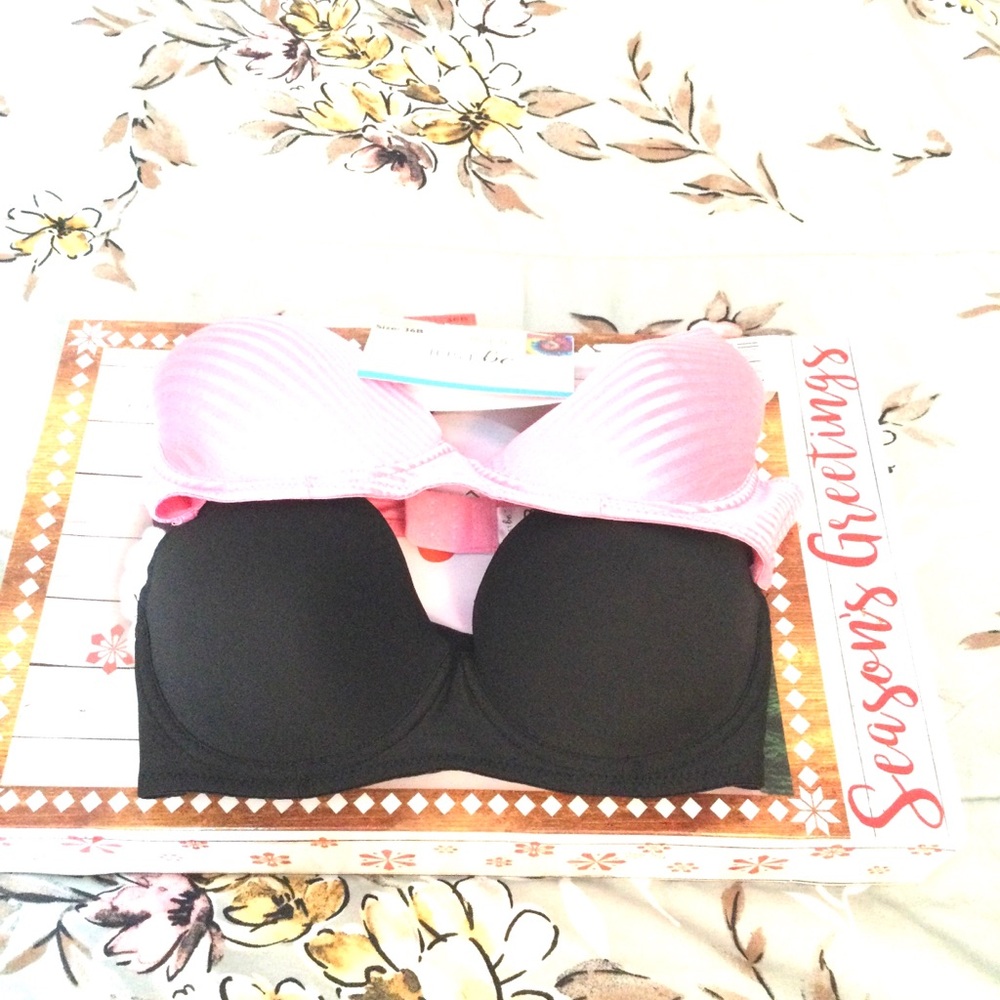 Just Be Pink and Black Bra Set. 2 pk new